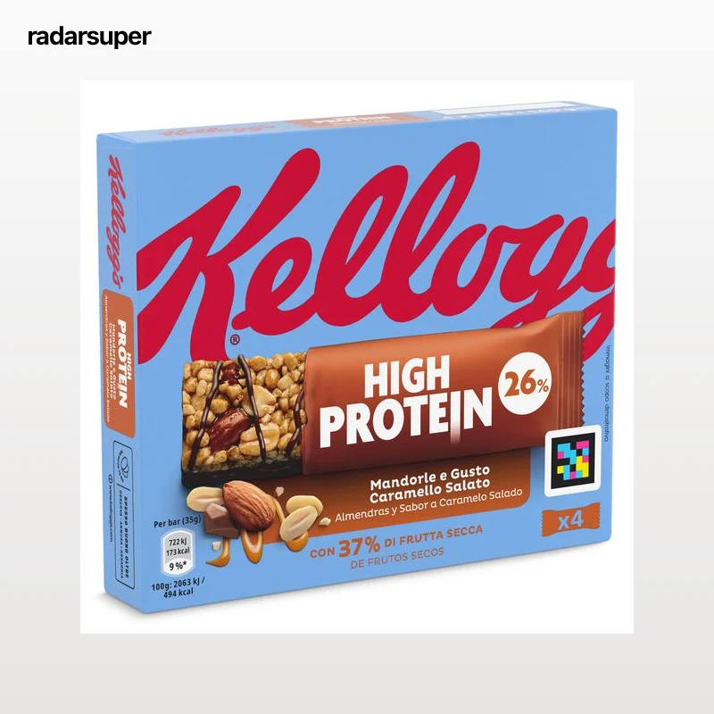 Barritas de almendras y caramelo salado high protein Kellogg's 140 g