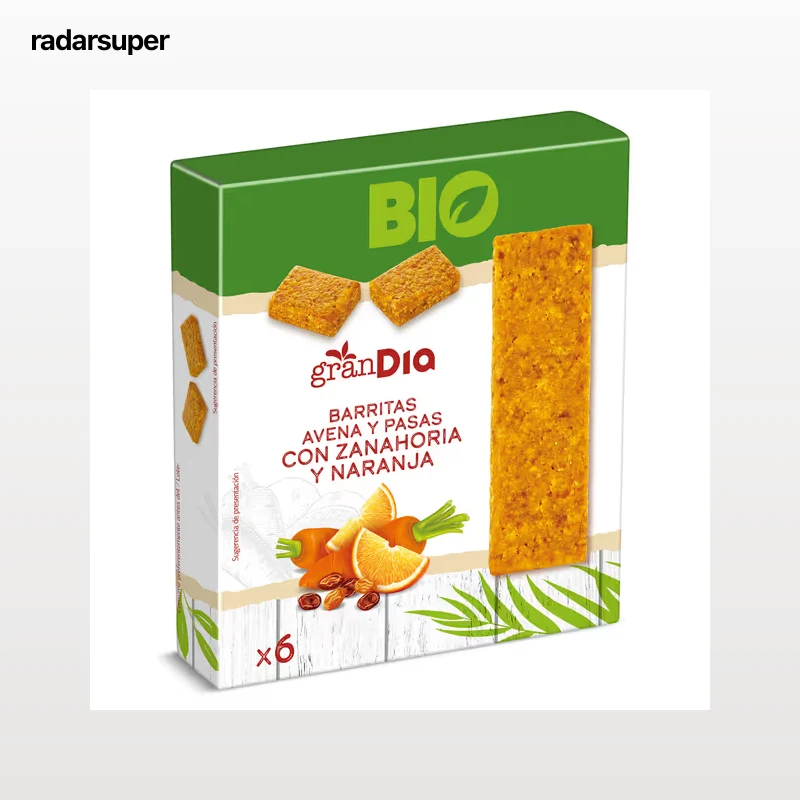 Barritas de avena y pasas con zanahoria y naranja Gran Dia 138 g