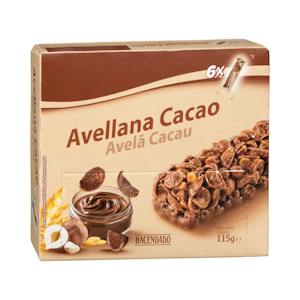 Barritas de cereales avellana y cacao