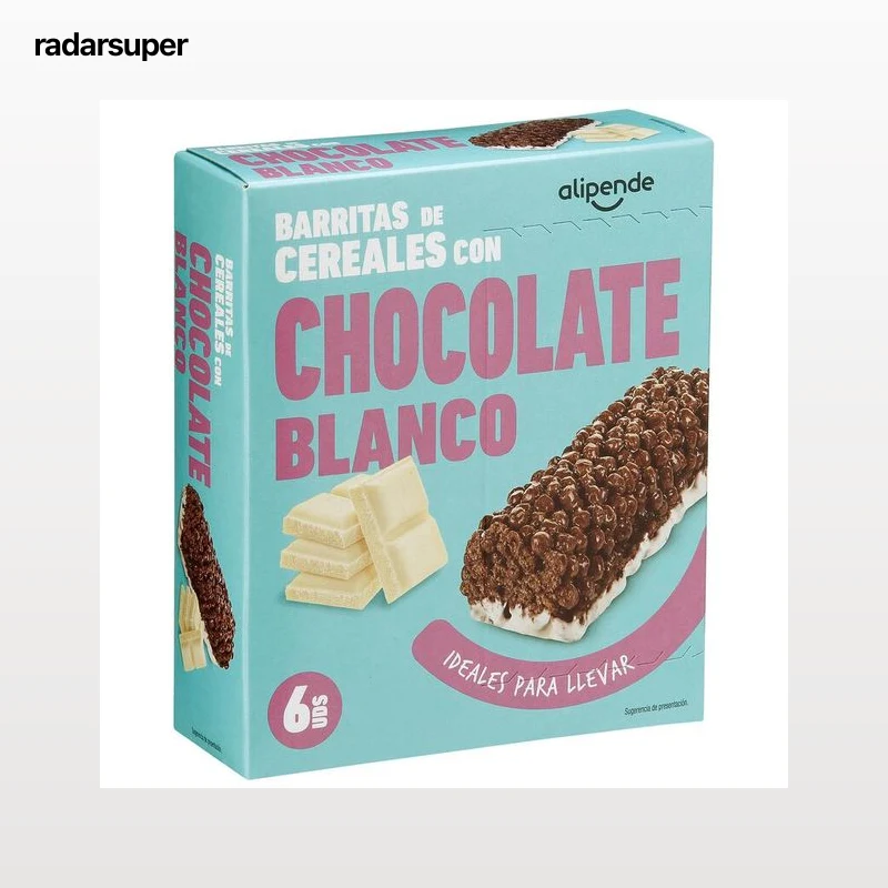 Barritas de cereales con chocolate blanco Alipende 138g