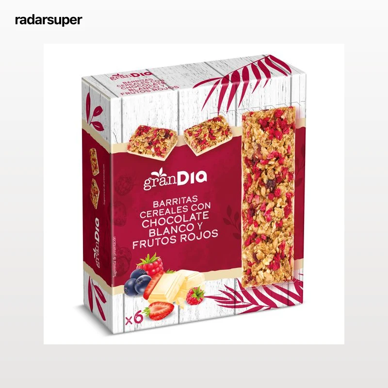 Barritas de cereales con chocolate blanco y frutos rojos Gran Dia 138 g