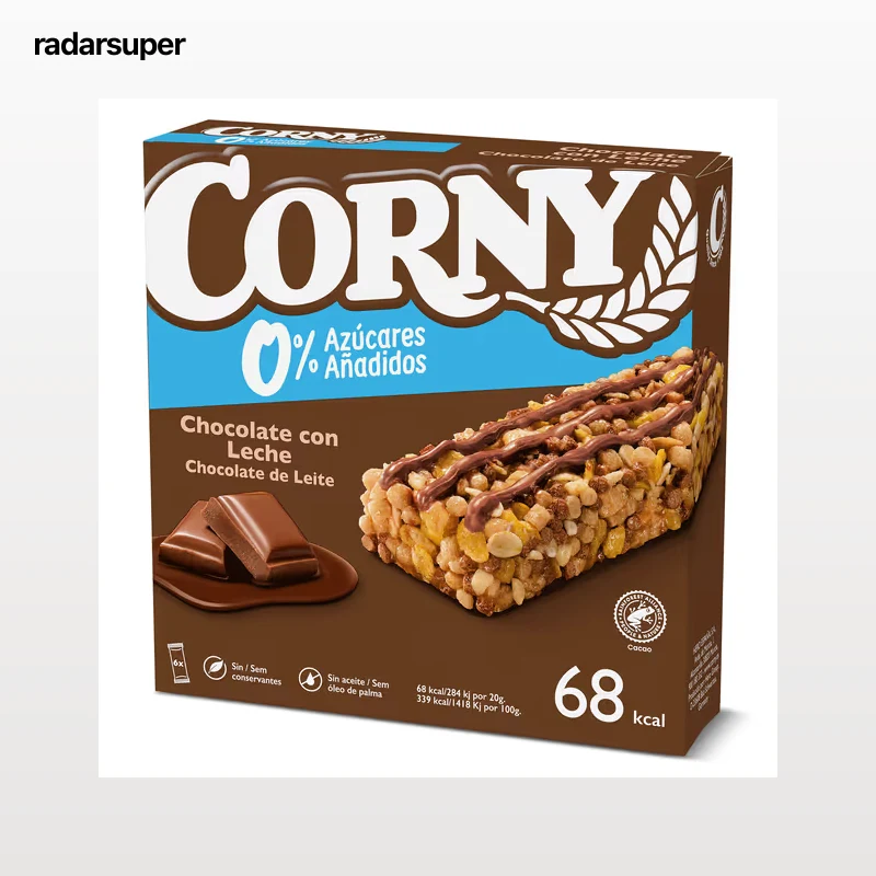 Barritas de cereales con chocolate con leche Corny 120 g