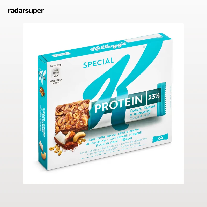 Barritas de cereales con coco, cacao, anacardos y crema de almendra protein Kellogg's Special K 112 g