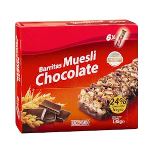 Barritas de cereales muesli y chocolate