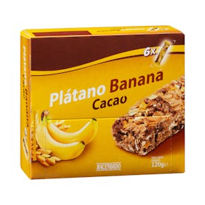 Barritas de cereales plátano y cacao