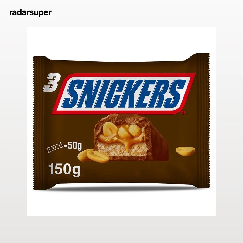 Barritas de chocolate con caramelo y cacahuetes Snickers 150 g