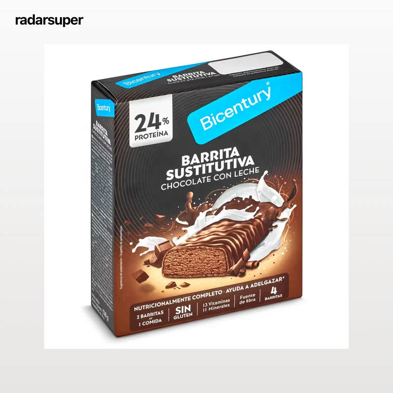 Barritas de chocolate con leche con chocochips Bicentury 128 g