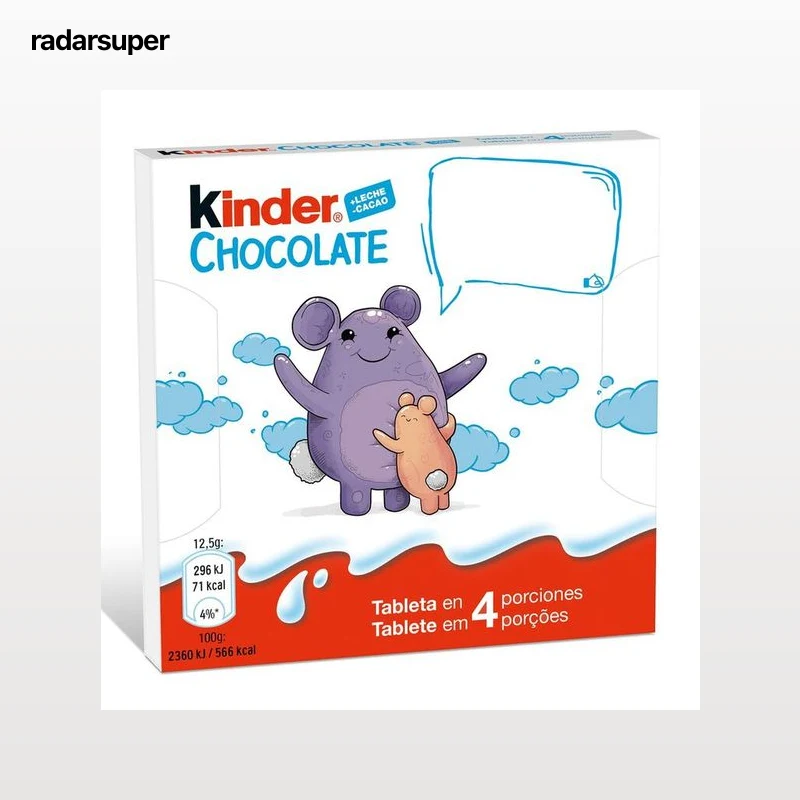 Barritas de chocolate con leche Kinder 4 unid.