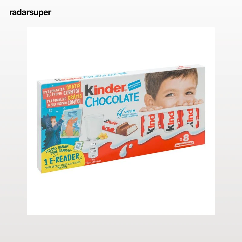 Barritas de chocolate con leche Kinder 8u