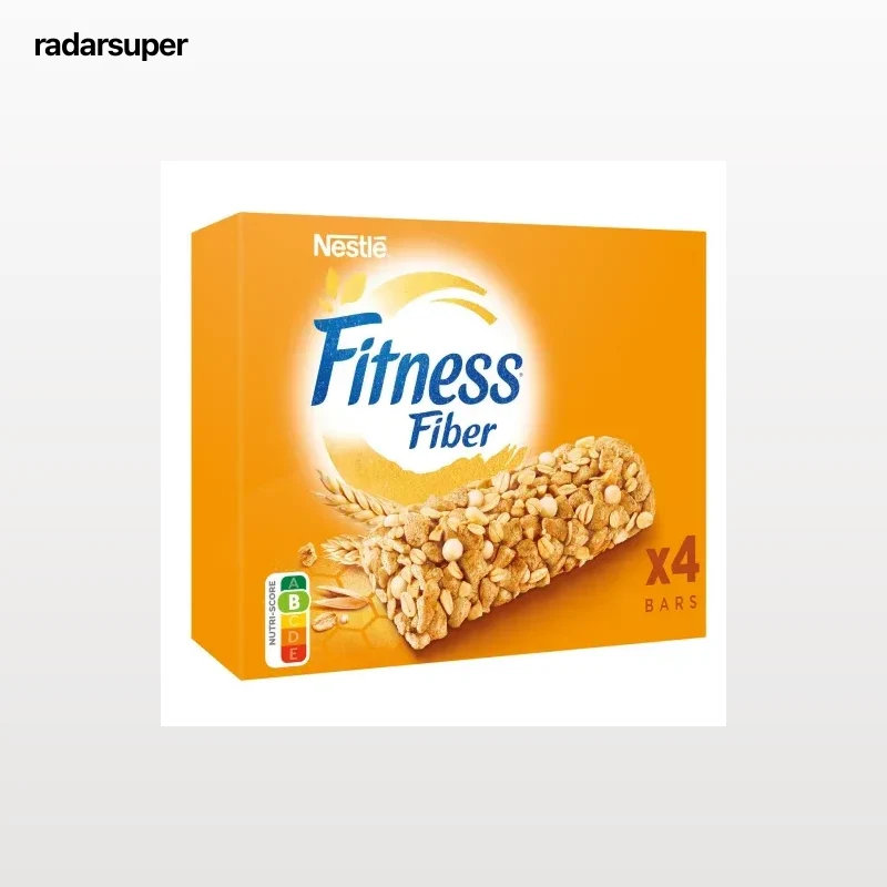 Barritas de cereal integral sabor miel Fitness Fibra Nestlé sin azúcar añadido pack de 4 unidades de 20 g.