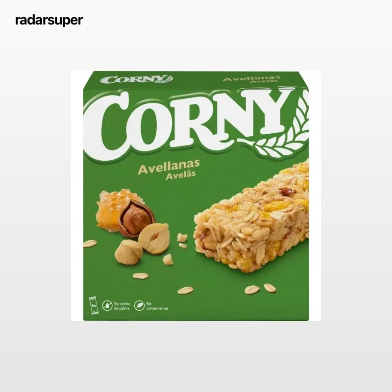 Barritas de cereales con avellanas Corny pack 6 unidades de 25 g.