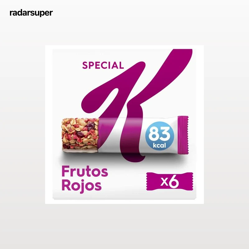 Barritas de cereales con frutas rojas Special K Kellogg's 6 unidades de 21,5 g.