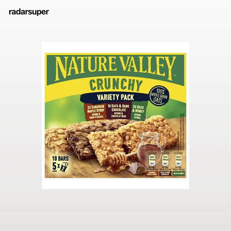 Barritas de cereales crunchy Nature Valley sin lactosa pack 5 unidades 42 g.