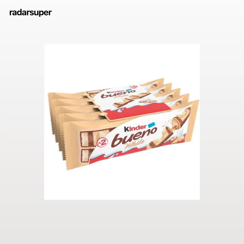 Barritas de chocolate con leche y crema de avellanas White Kinder Bueno pack de 5 unidades de 39 g.