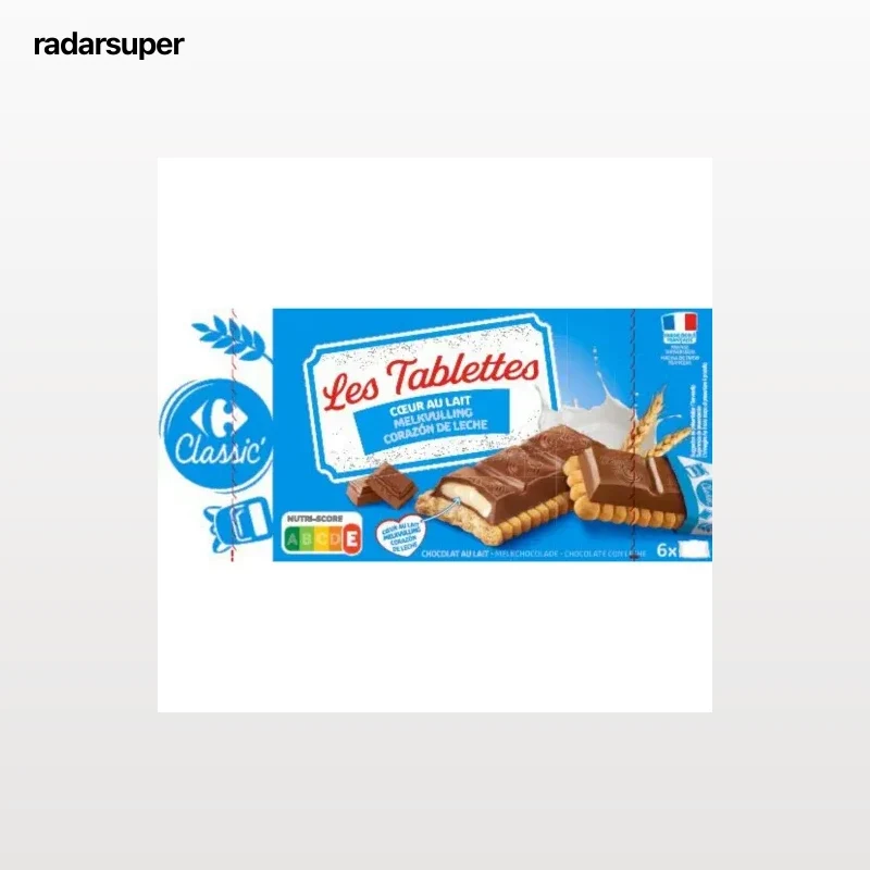 Barritas de chocolate rellenas de leche Classic Carrefour 125 g.