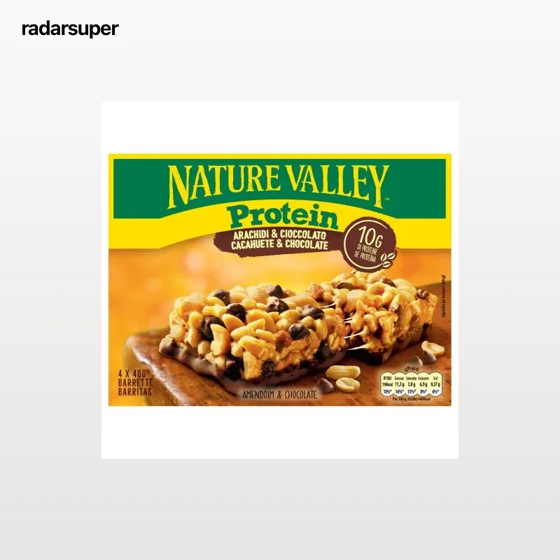 Barritas de proteínas con cacahuetes y chocolate Nature Valley sin gluten pack de 4 unidades de 40 g.