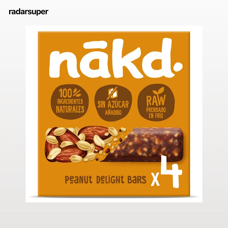 Barritas de fruta y cacahuete Nakd 140 g