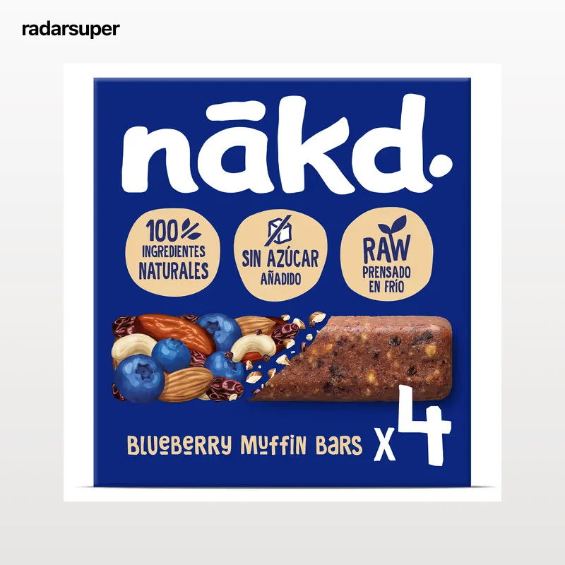 Barritas de fruta con frutos secos y arándanos Nakd 140 g