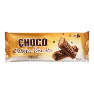 Barritas de galleta y caramelo Hacendado bañadas de chocolate con leche