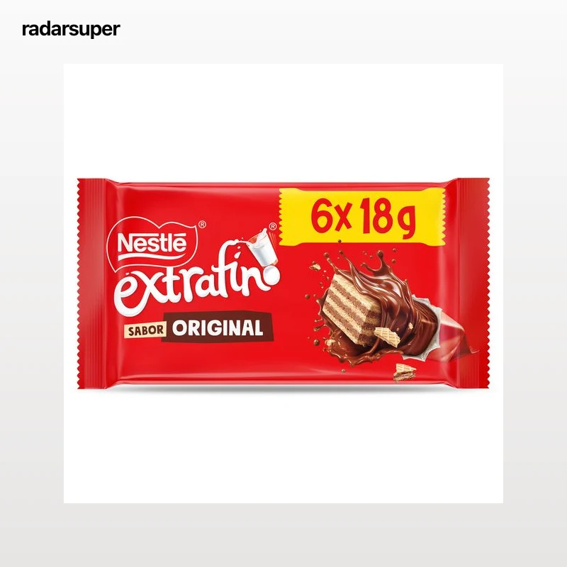 Barritas de galleta y chocolate con leche Nestlé Extrafino pack 108 g