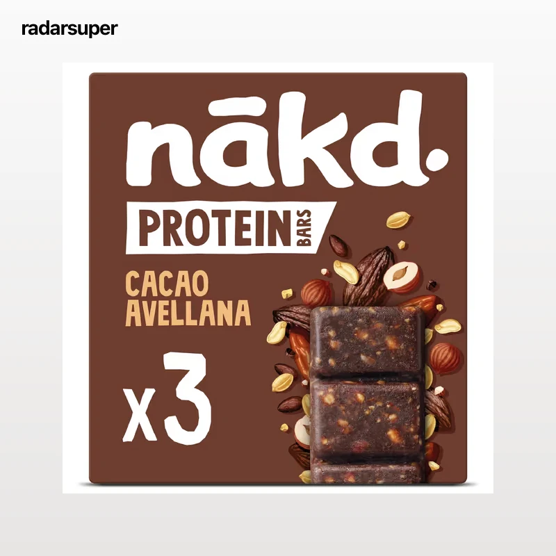 Barritas proteicas de cacao y avellana Nakd 135 g