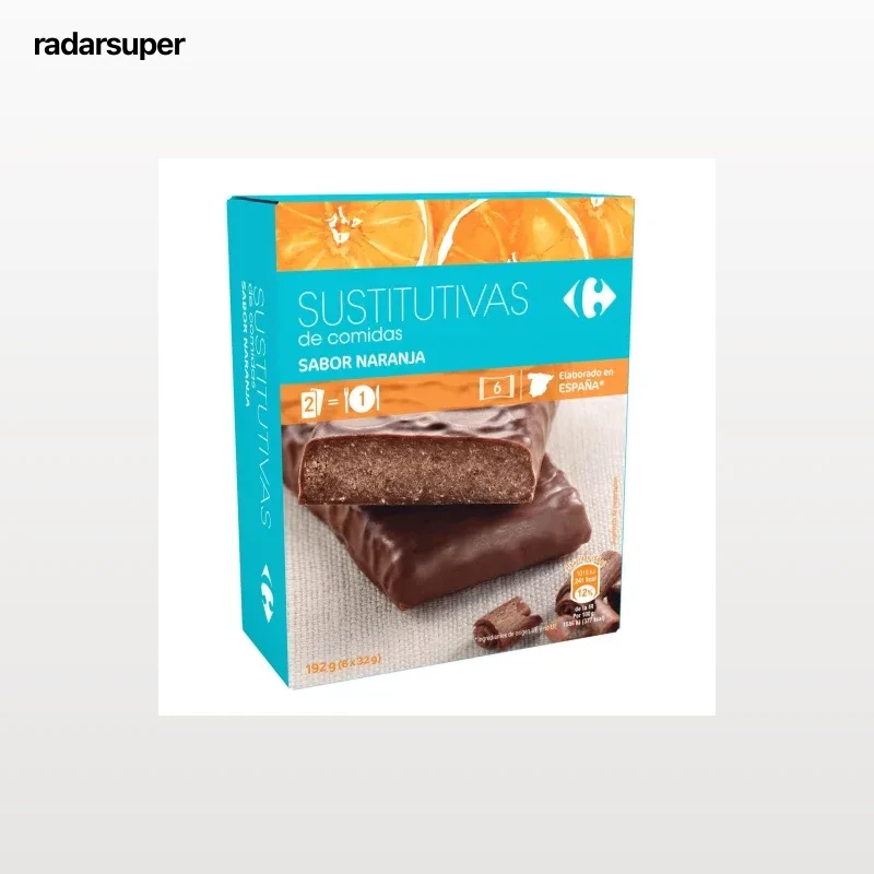 Barritas sustitutivas sabor naranja Carrefour 210 g.