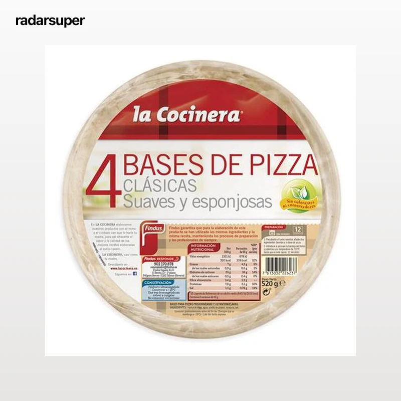 Bases de pizza La Cocinera pack 4