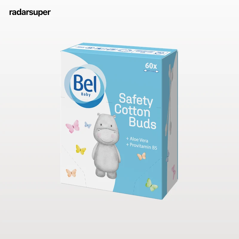 Bastoncillo de seguridad con punta de algodón 100% Bel Baby 60u