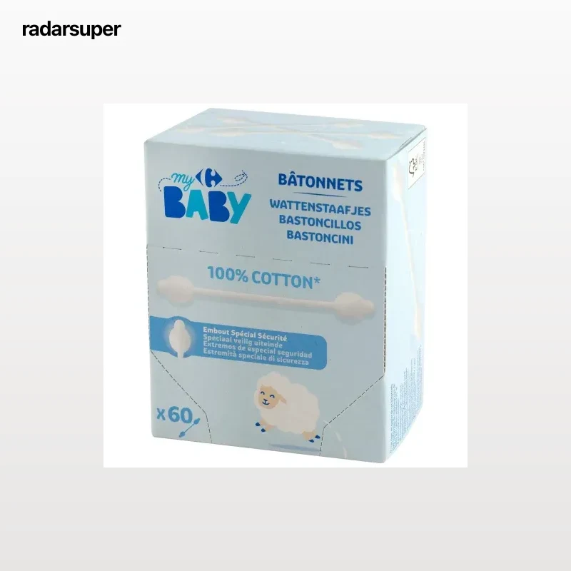 Bastoncillos de algodón My Carrefour Baby 60 ud.