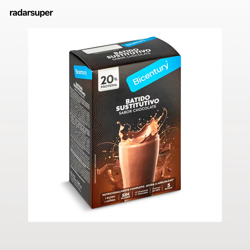 Batido sustitutivo de chocolate Bicentury 5 unidades