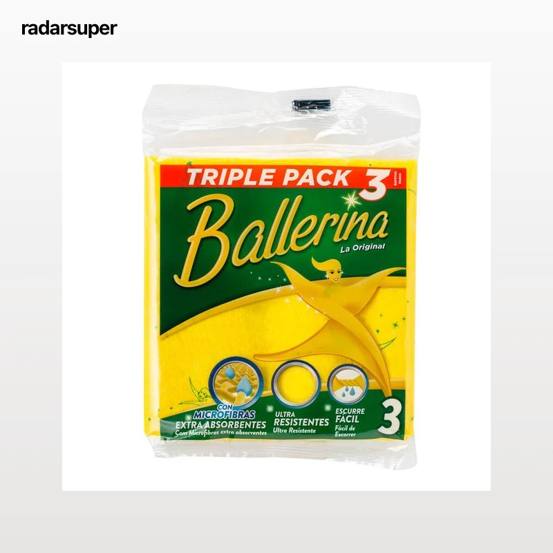 Bayeta Ballerina 3 uds amarilla multiusos