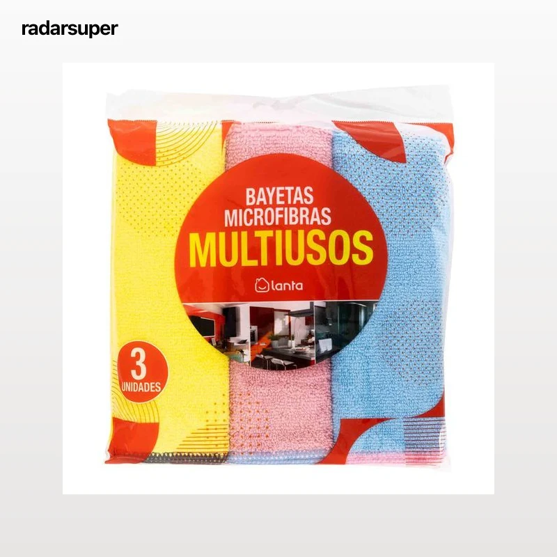 Bayeta microfibra Lanta 3 unidades multiusos