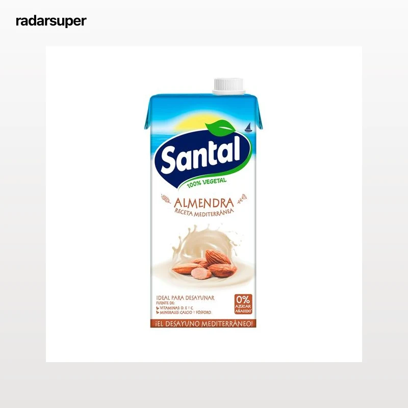 Bebida 100% vegetal de almendras sin azúcares añadidos SANTAL 1 l.