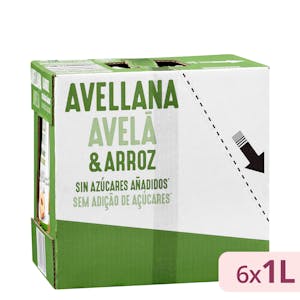 Bebida de avellana y arroz sin azúcares añadidos