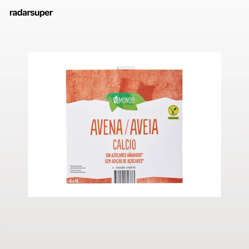 Bebida de avena con calcio