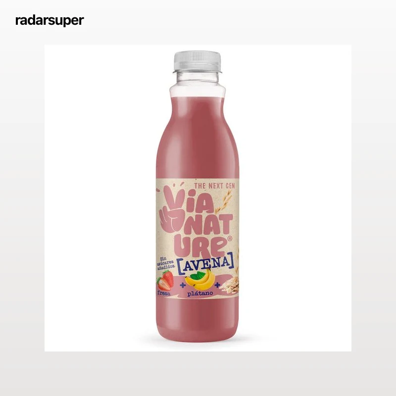 Bebida de avena sin azúcar añadido ViaNature 750 ml fresa y plátano