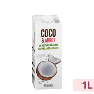 Bebida de coco y arroz sin azúcares añadidos