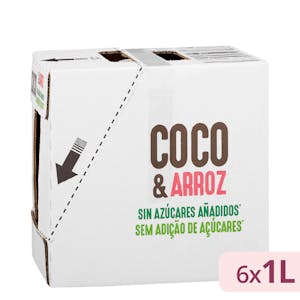 Bebida de coco y arroz sin azúcares añadidos