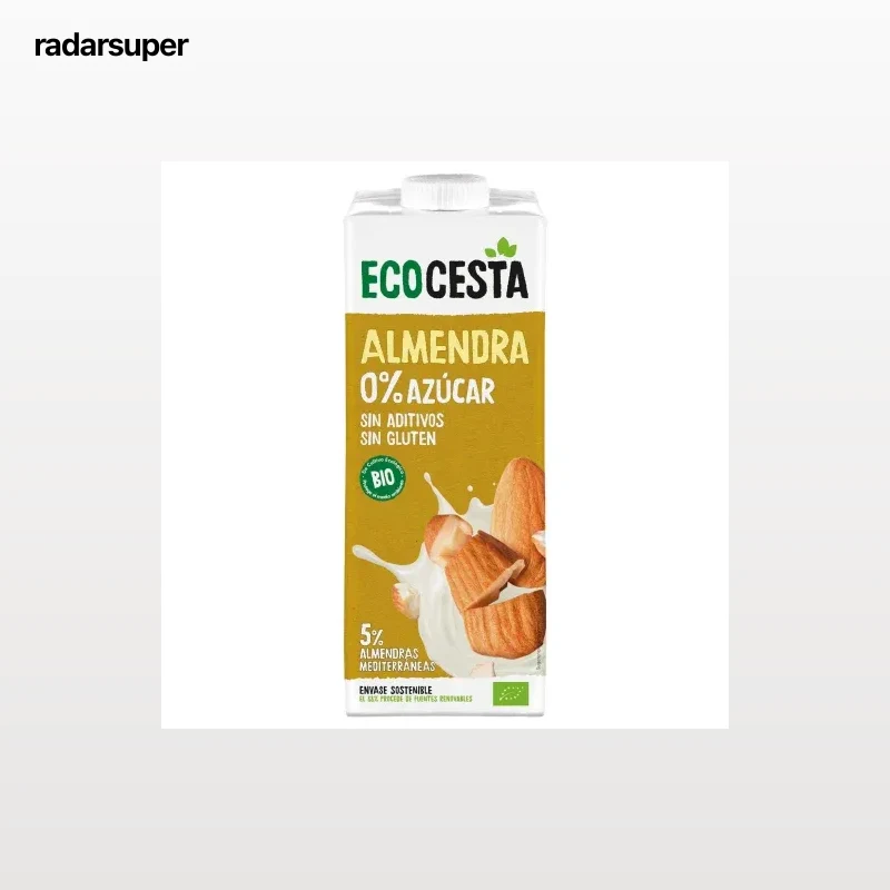 Bebida de almendra sin azúcar ecológica EcoCesta sin gluten brik 1 l.