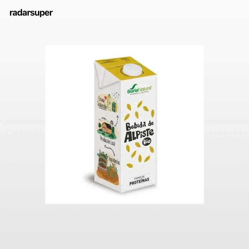 Bebida de alpiste ecológica Soria Natural sin gluten y sin lactosa brik 1 l.