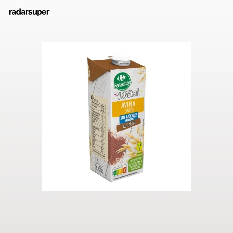 Bebida de avena calcio con cacao Carrefour Sensation 1 l.