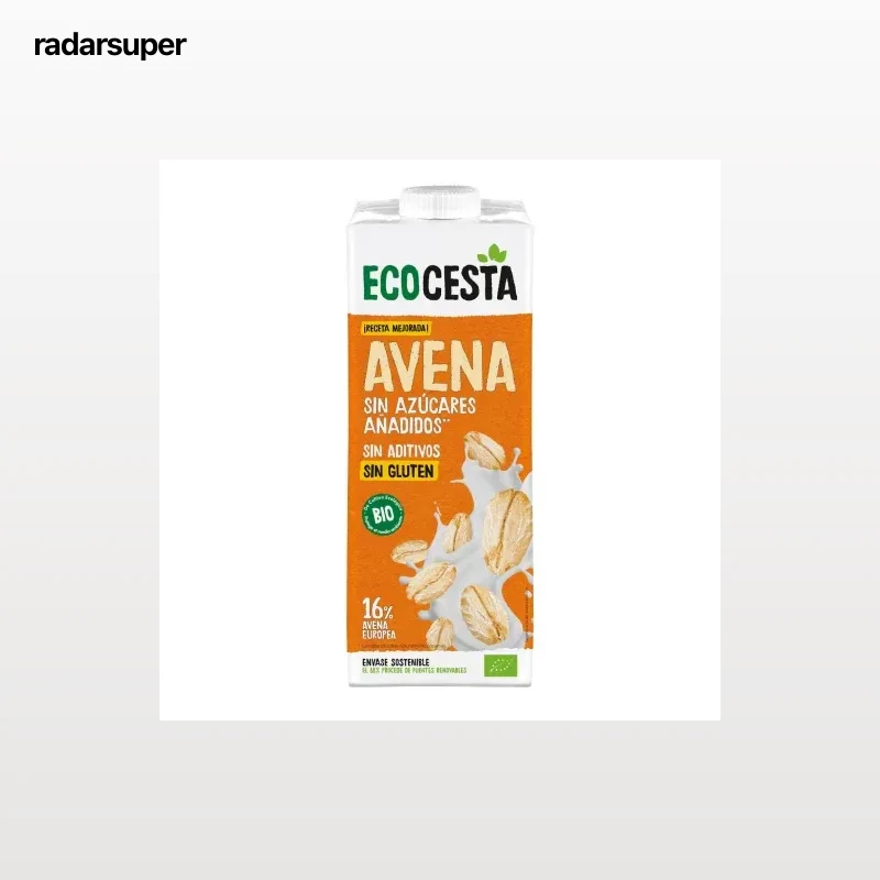 Bebida de avena ecológica EcoCesta sin gluten y sin azúcar añadido brik 1 l.