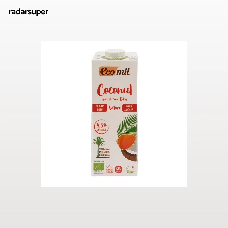 Bebida de coco ecológica EcoMil sin gluten y sin azúcar brik 1 l.