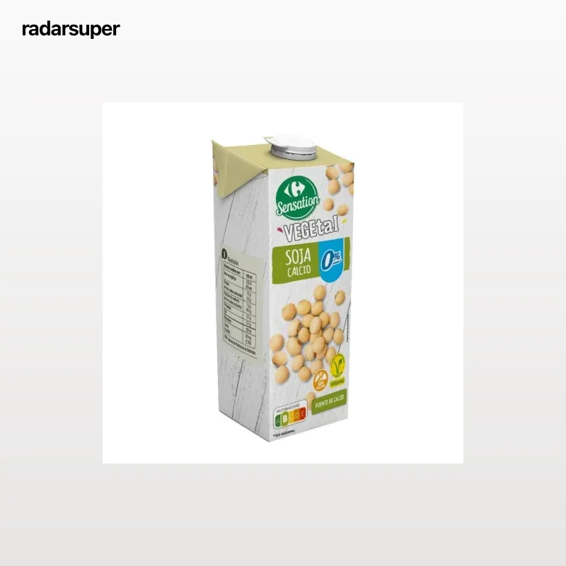 Bebida de soja calcio 0% azúcar Carrefour Sensation 1 l.