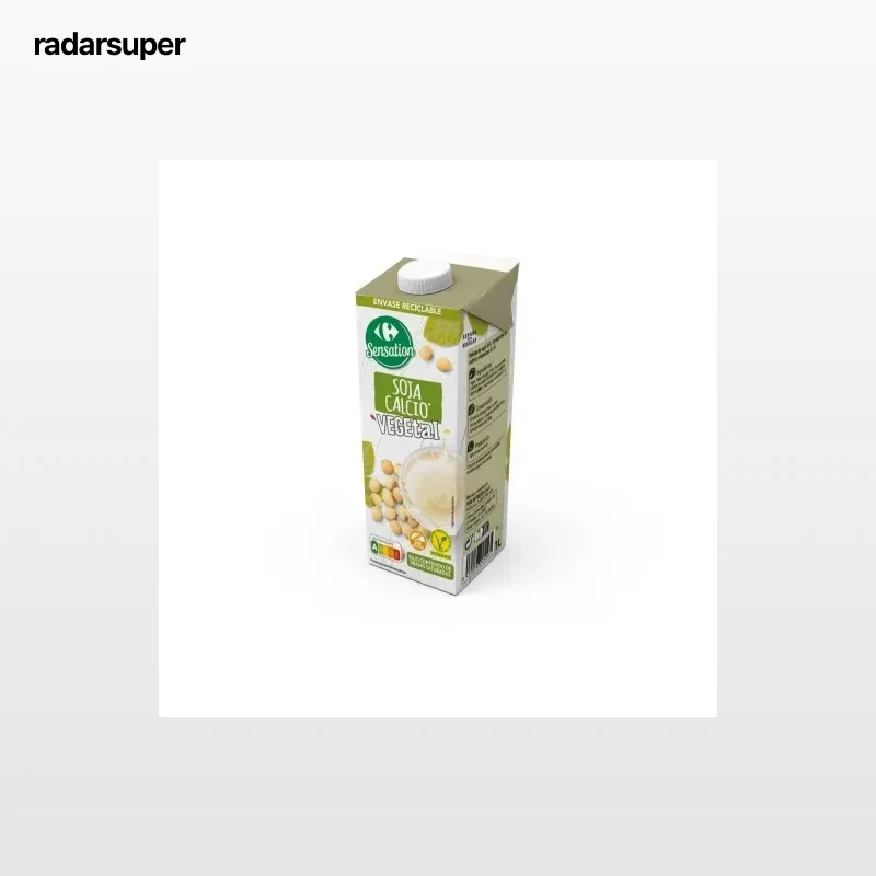 Bebida de soja con calcio Carrefour sin gluten brik 1 l.