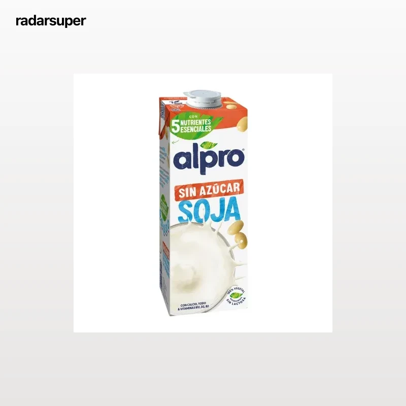 Bebida de soja sin azúcar Alpro sin gluten y sin lactosa brik 1 l.
