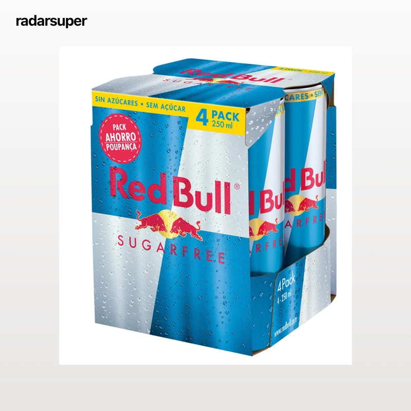 Bebida energética sin azúcar Red Bull 25cl pack 4