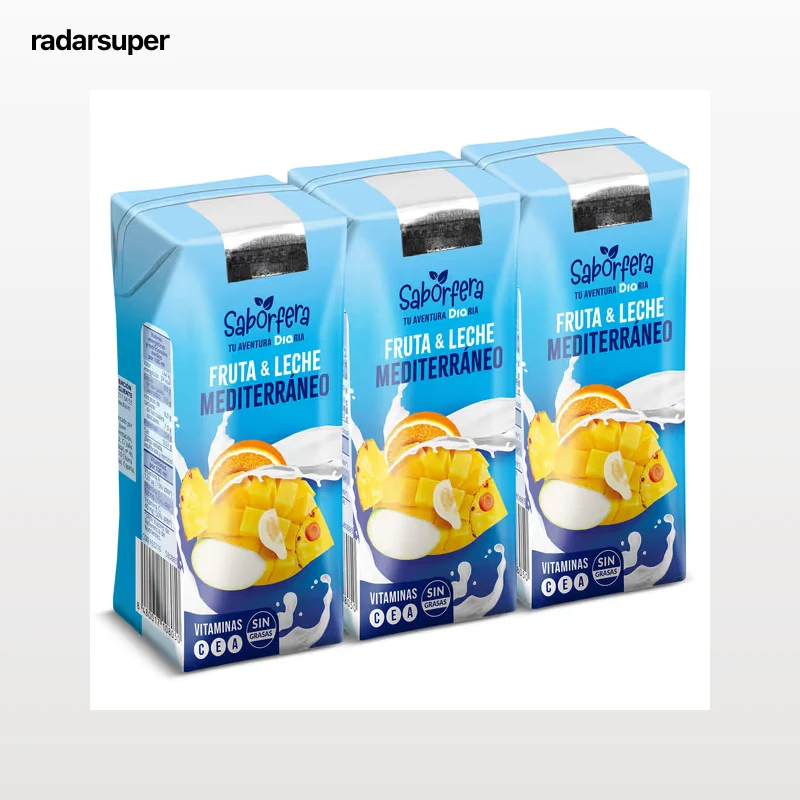 Bebida de fruta y leche mediterráneo Dia Saborfera pack 3 x 330 ml