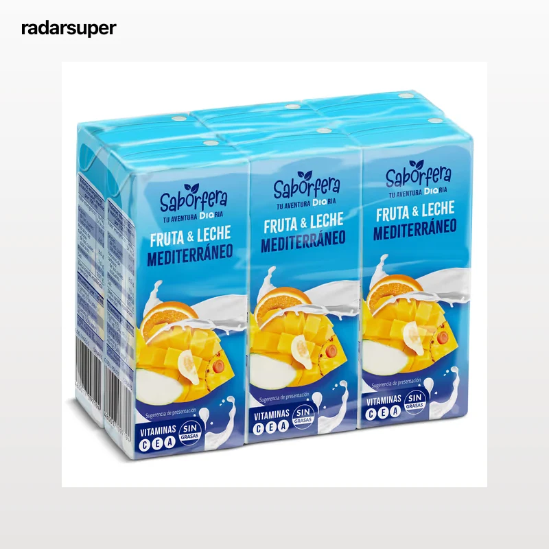 Bebida de fruta y leche mediterráneo Dia Saborfera pack 6 x 200 ml
