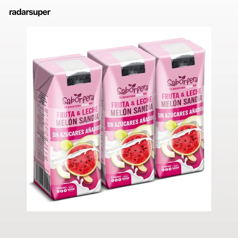 Bebida de fruta y leche de melón y sandía sin azúcares añadidos Dia Saborfera pack 3 x 330 ml
